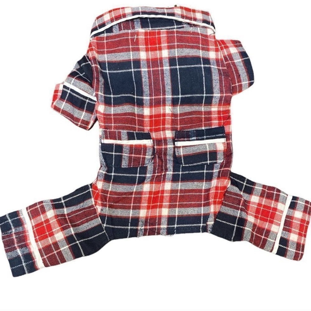 Fabdog Plaid Flannel Dog Pajamas NWOT